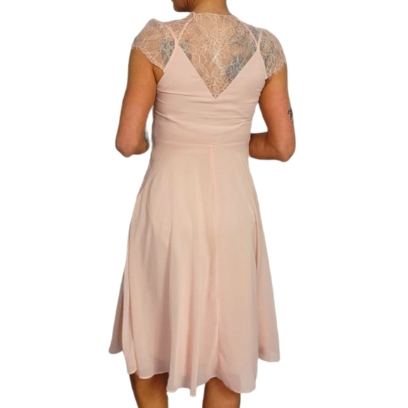 ASOS Pink Lace Sweetheart Midi Dress Size 4 - Picture 5 of 7